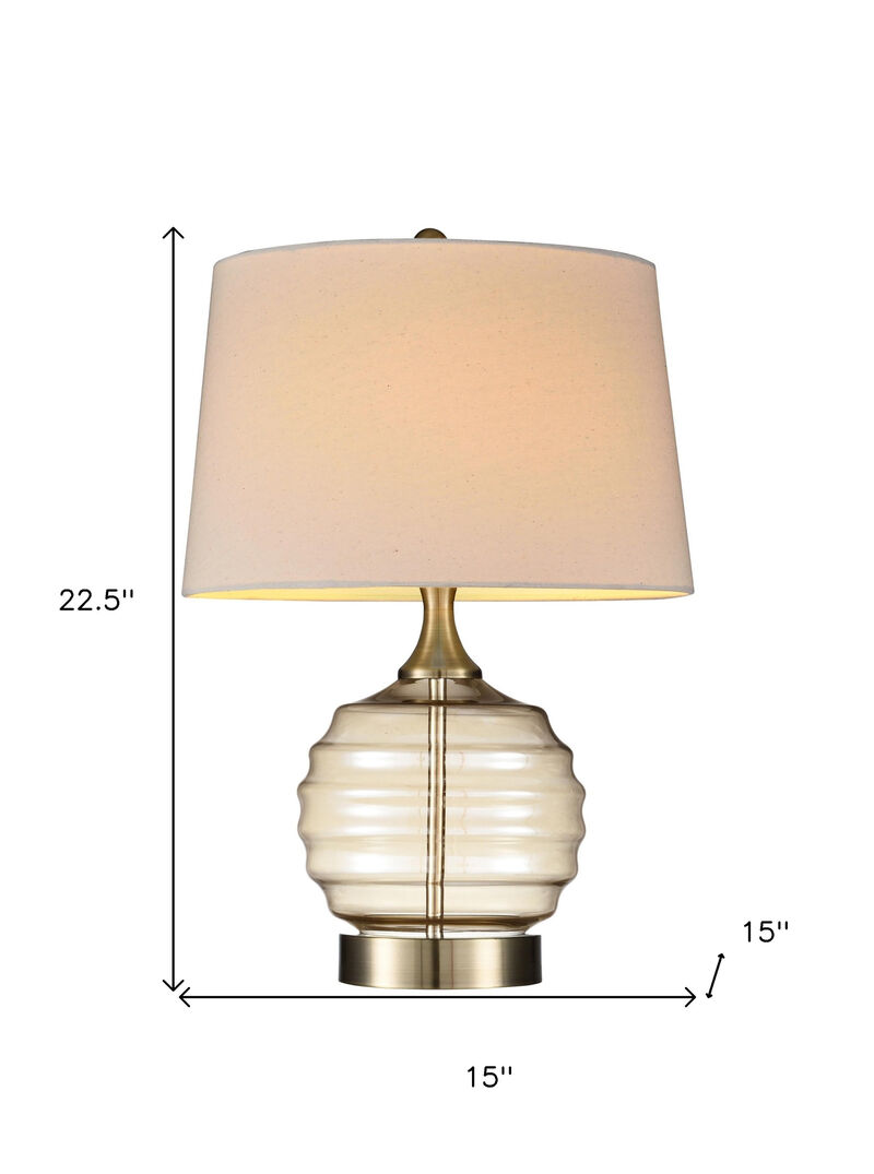 Hivvago 23" Off-White Metal Bedside Table Lamp With Off-White Shade