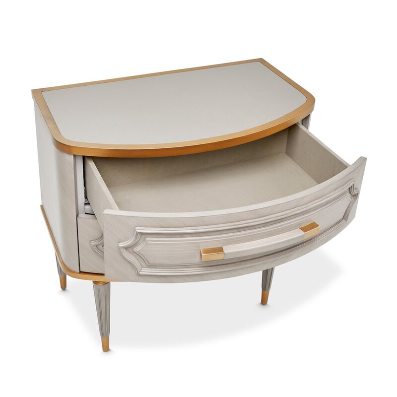 Michael Amini St. Charles 2-Drawer Nightstand - Dove Gray