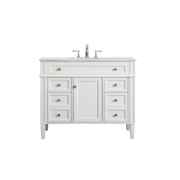 Elegant Kitchen and Bath 42 inch Single bathroom vanity in white