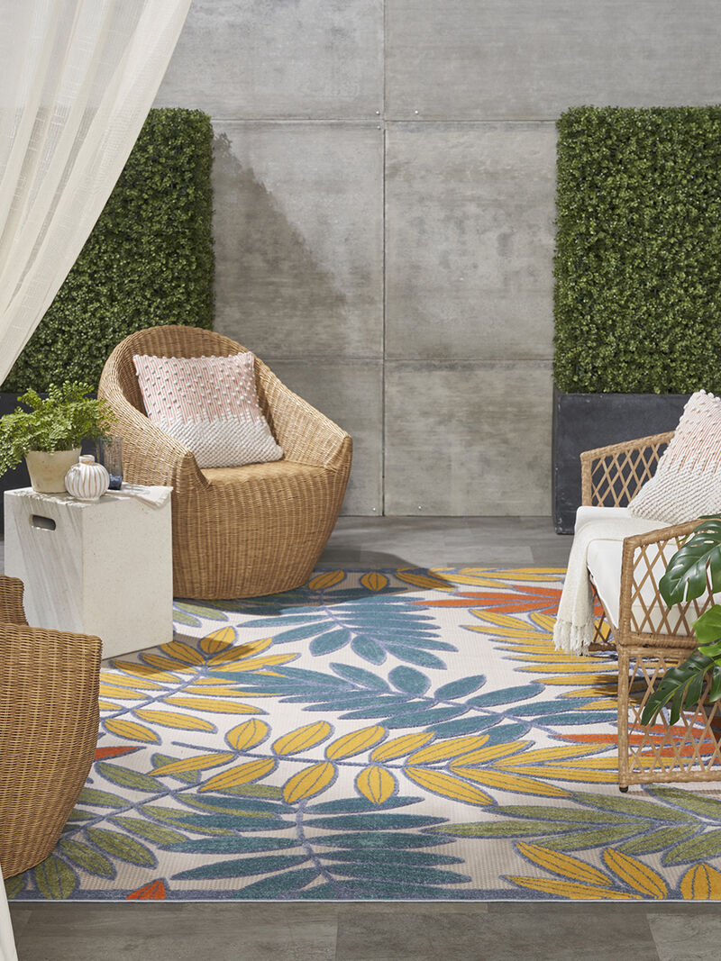 Aloha ALH18 Ivory/Multicolor 10' x 14' Rug