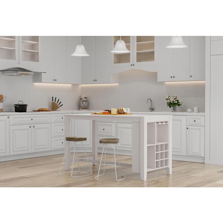 Carolina Living Saga 25 Counter Stool - Set of 2 - Natural Seat - White Base