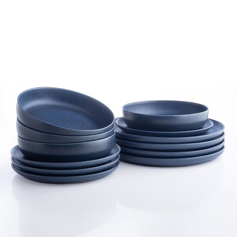 Porto by Stone Lain Macchio Stoneware 12 Piece Dinnerware Set