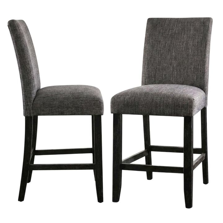 Simple Relax Set of 2 Counter Height Dining Chair in Gray Finish