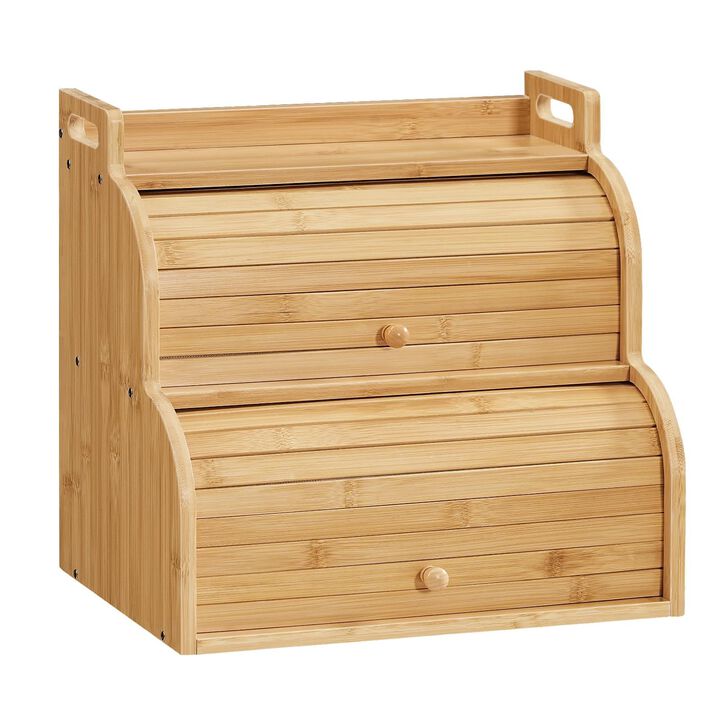 Kitchen Counter Wicker Bread Box for Fresh Bread Storage