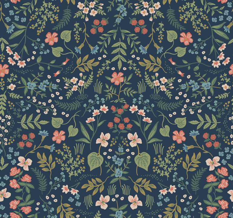 Wildwood Navy Wallpaper
