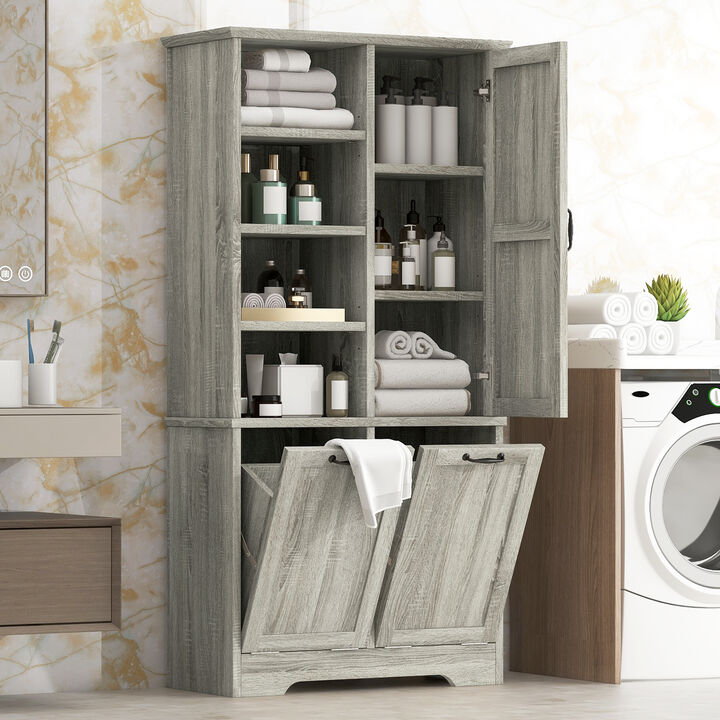 Merax Bathroom Storage Cabinet with Doors and Drawers
