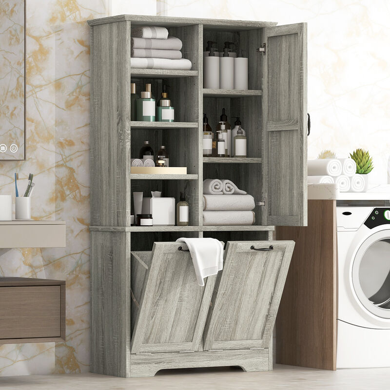 Merax Bathroom Storage Cabinet with Doors and Drawers