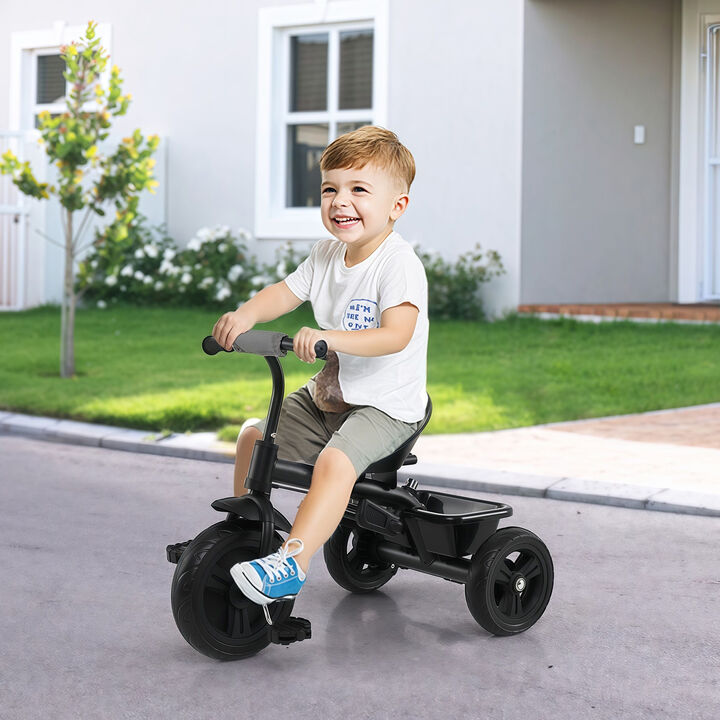 7-in-1 Baby Stroller Tricycle with Adjustable Canopy and Foldable Footrests