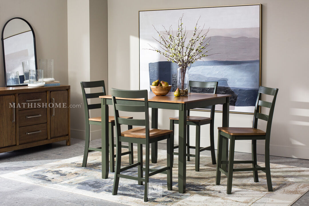 Gesthaven 5-Piece Counter Height Dining Set in Green