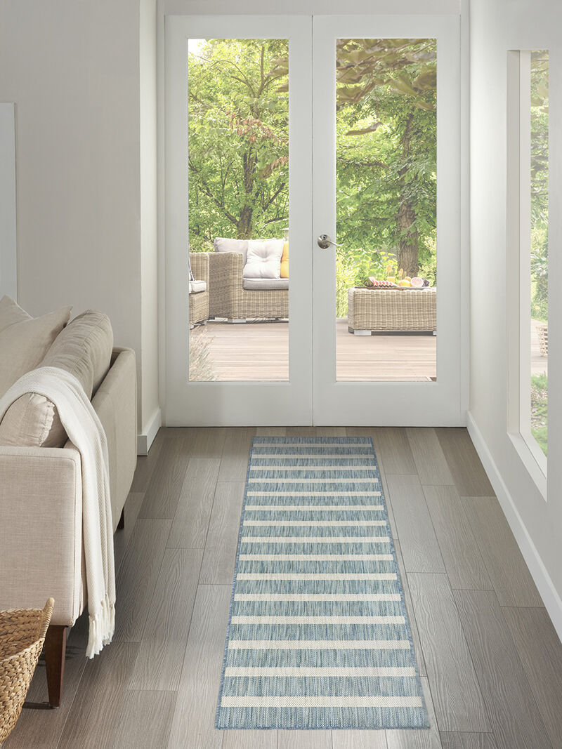 Positano POS03 Aqua/Ivory 2'2" x 8' Rug