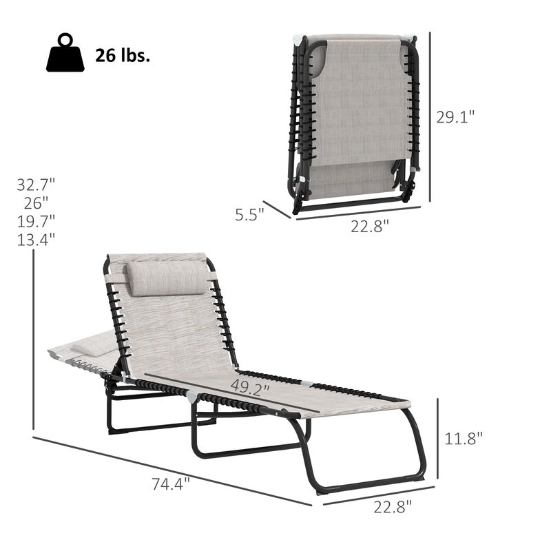 Hivvago 2 Adjustable Folding Chaise Lounge Chairs image number 2