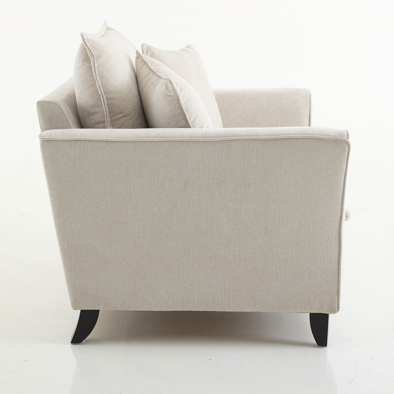 Merax Chenille Fabric Accent Armchair Single Sofa with Pillow for Living Room image number 4