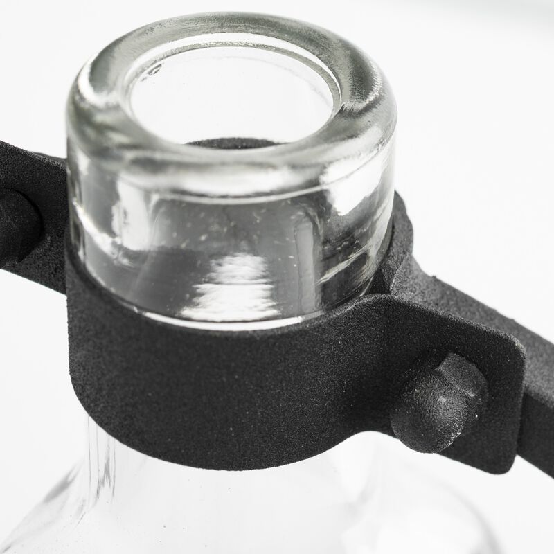 Modern Abstract Cylinder Glass and Metal Vase for Living Room Decor