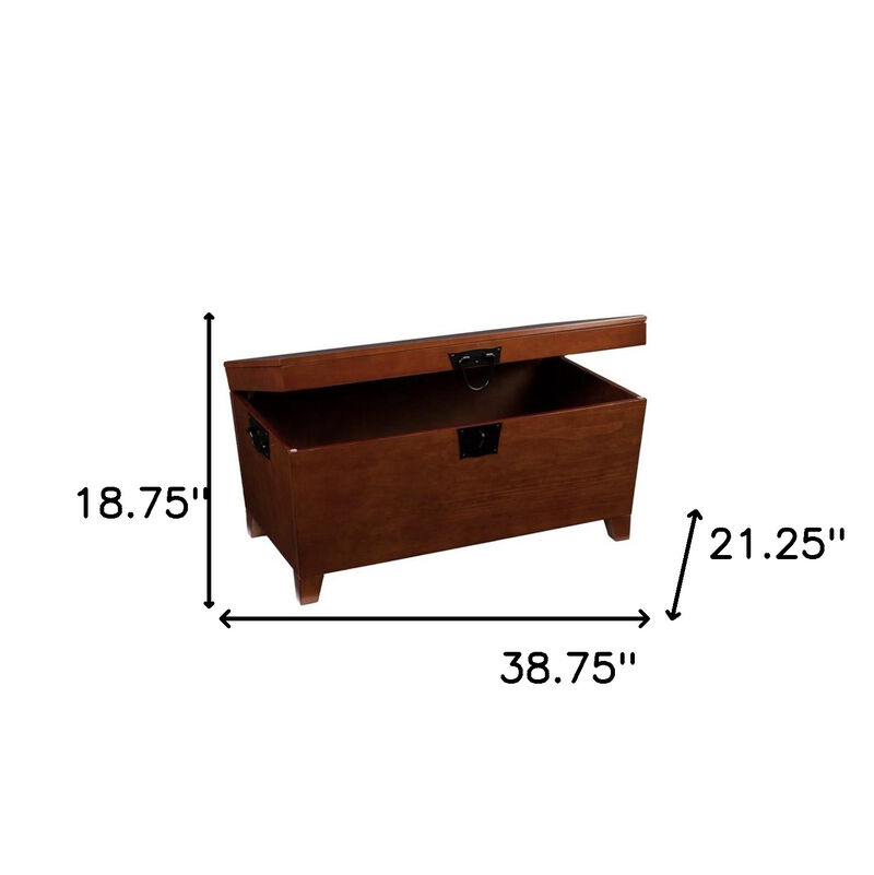 Hivvago 39 Inch  Brown Manufactured Wood And Metal Rectangular Coffee Table