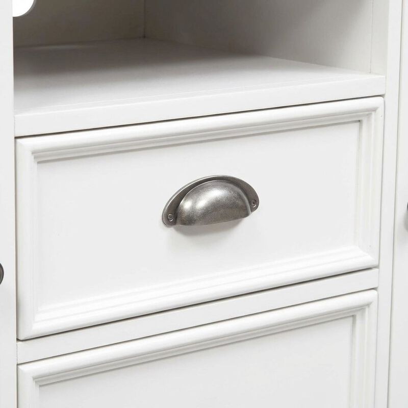 Liberty Furniture White Wirebrushed TV Console with Charcoal Top in Cottage Style image number 4