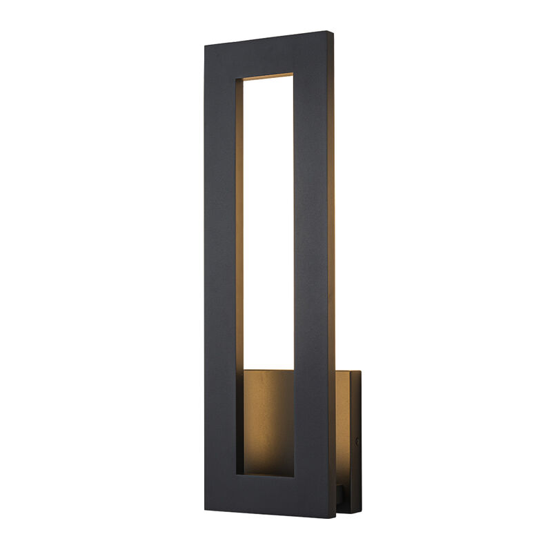 H20'' Modern Outdoor Integrated LED Wall Light 24W Matte Black Linear Exterior Sconce with Frosted Acrylic Shade Up/Down Wall Mount for Porch Patio Garage Entryway image number 0