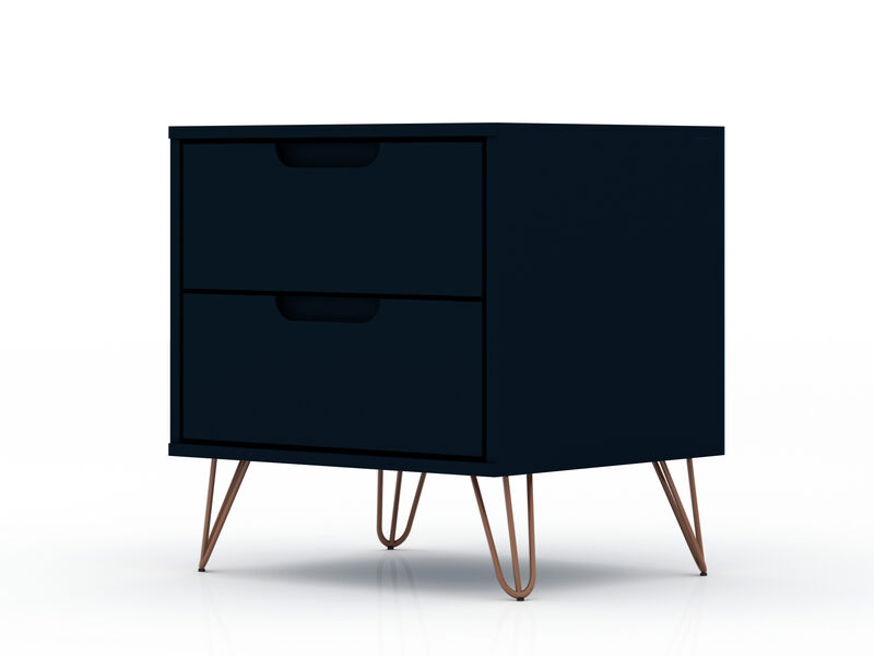 Rockefeller Blue 2-Drawer Nightstand