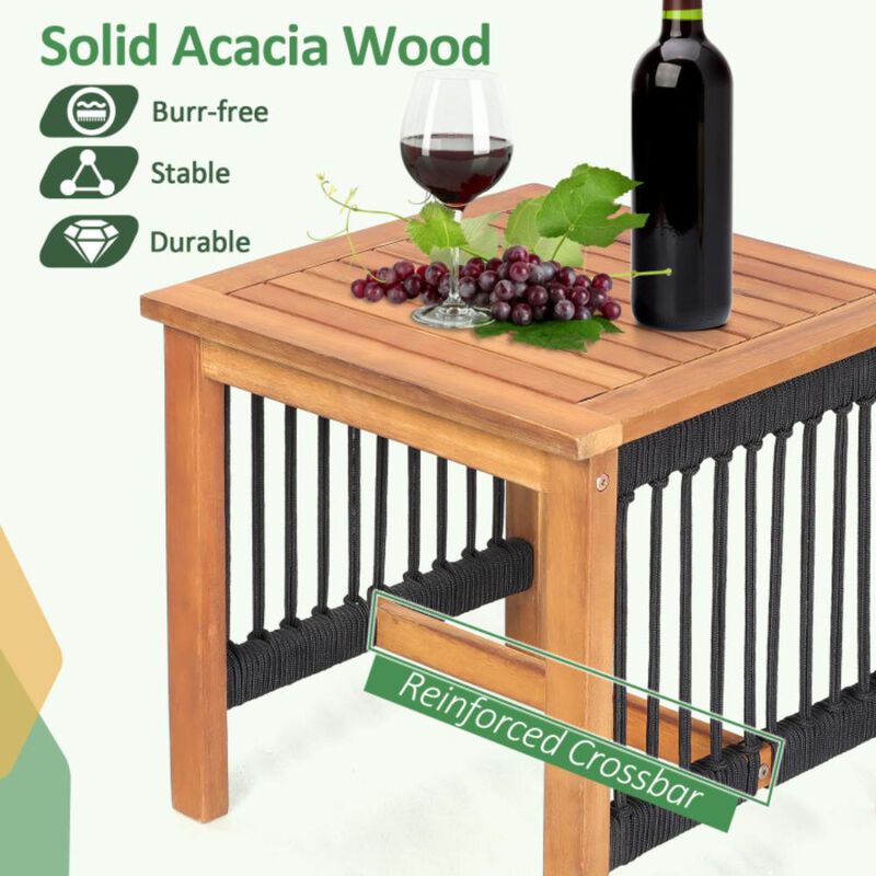 Hivvago 3 Pieces Acacia Wood Rocking Bistro Set