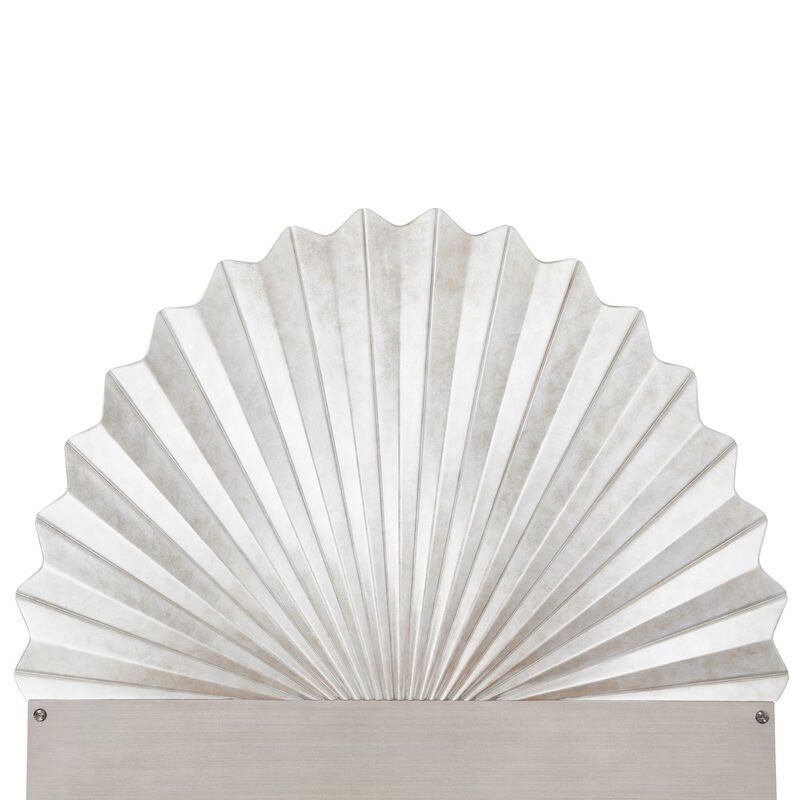 Michael Amini Fantosini King Fan Bed - Silver Leaf