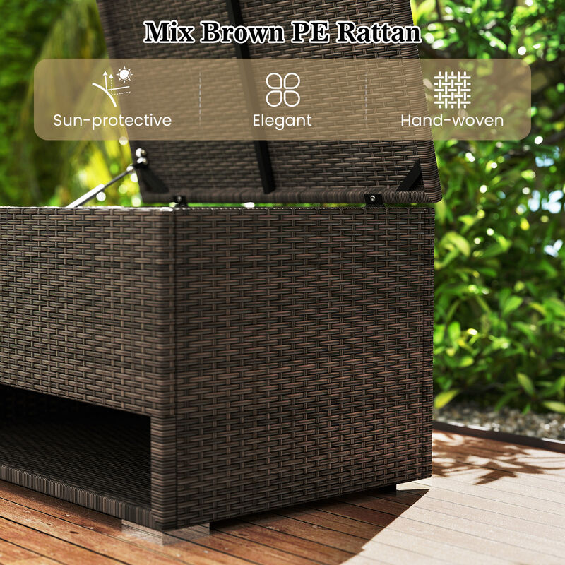 Waterproof PE Rattan Storage Bin for Patio Cushions and Outdoor Essentials image number 3