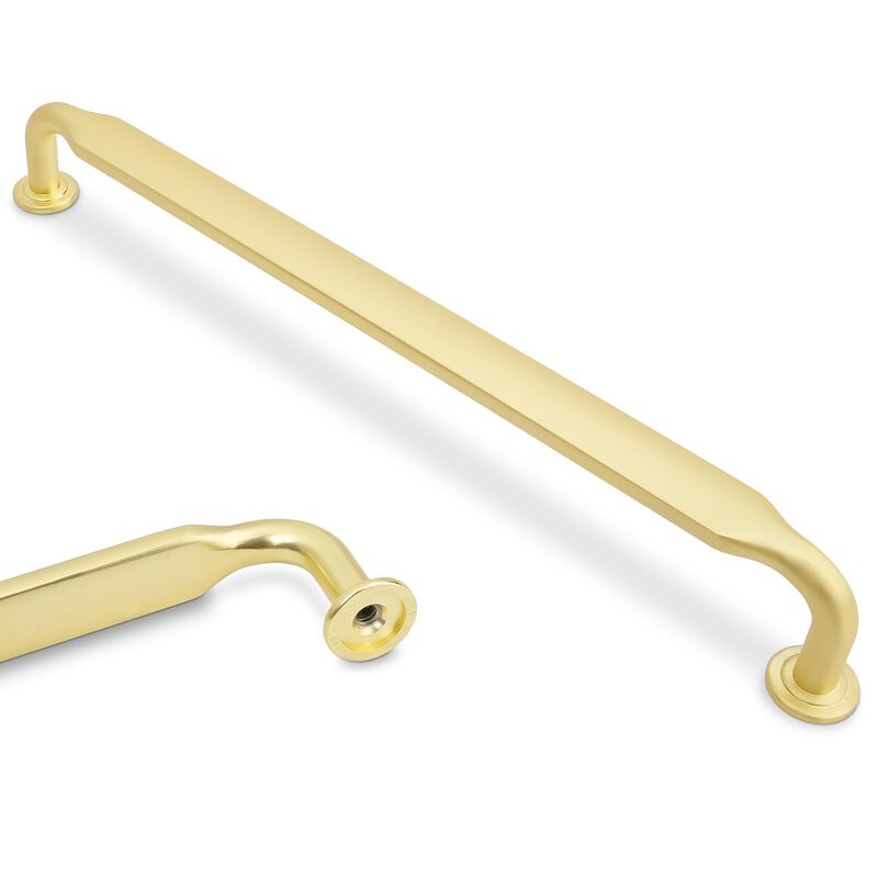 Amasideca 10 Pack Brushed Brass Cabinet Pulls 7.5 Inch(192mm) Hole Centers Kitchen Cabinet Handles Zinc Alloy Gold Drawer Pulls