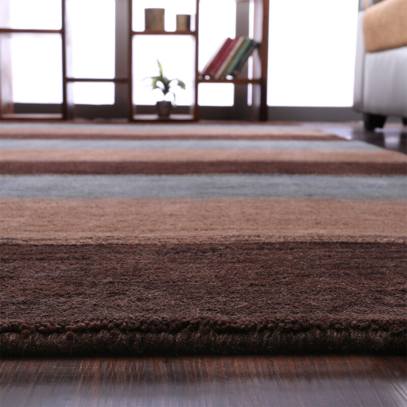 RUGSOTIC CARPETS HAND KNOTTED LOOM WOOL ECO-FRIENDLY AREA RUGS  - Rectangle, Contemporary Modern Design, High Pile Handmade Anti Skid Rugs for Living Room (L00206) image number 6