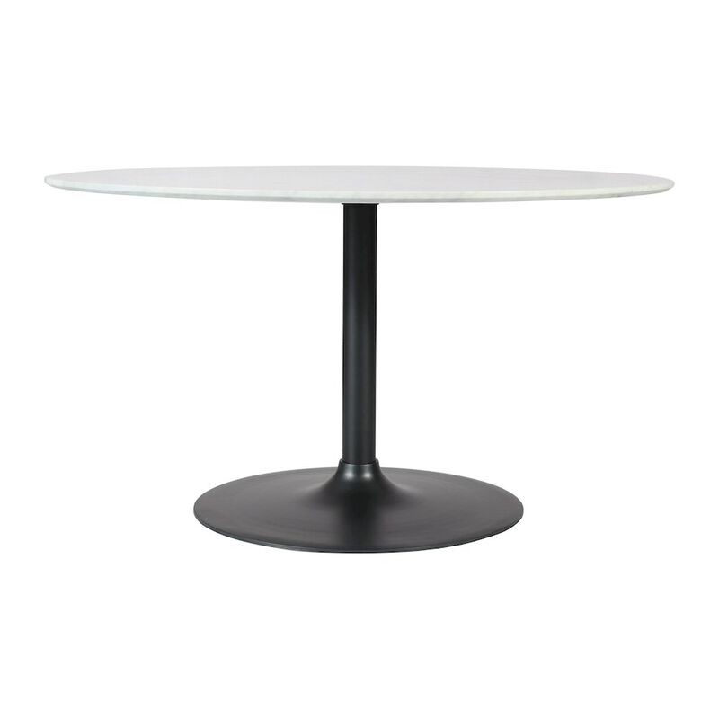Jofran Rowan 54 Modern Luxury Pedestal Round Marble Dining Table