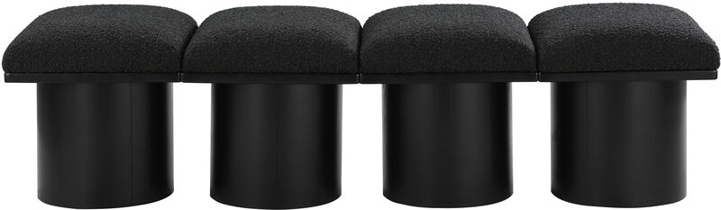 Meridian Furniture Pavilion Black Boucle Fabric Bench