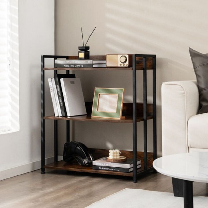 Industrial Bookshelf Storage Shelf Display Rack with Adjustable Shelves