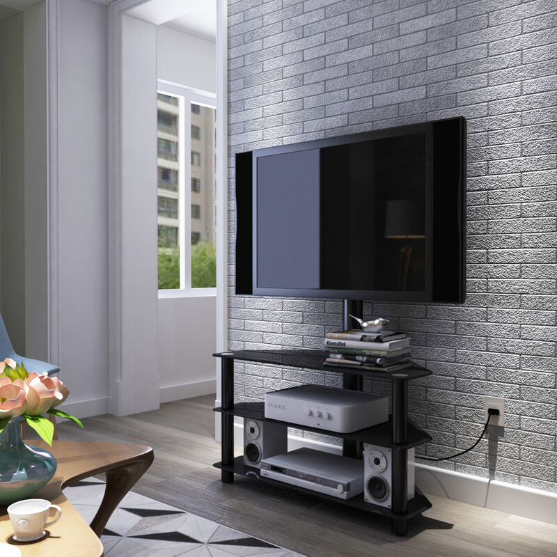Streamdale Multi-Function TV Stand Height Adjustable Bracket Swivel 3-Tier image number 1