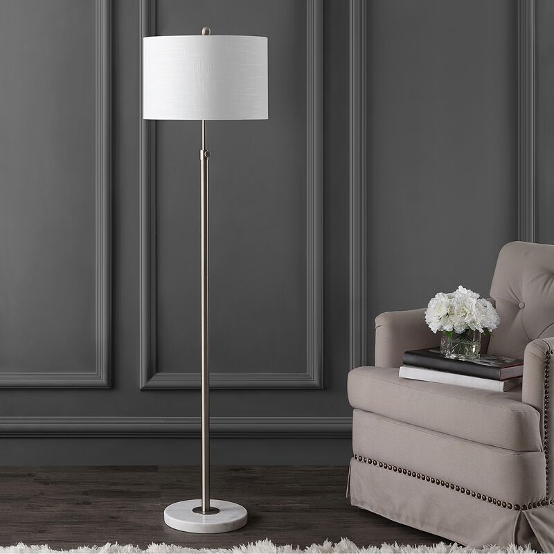 June Adjustable Metal/Marble LED Floor Lamp