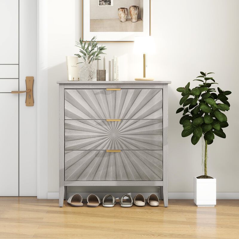 3 Drawer Storage Cabinet,3 Drawer Modern Dresser, Chest of Drawers Farmhouse for Entryway,Living Room,Bed Room image number 1