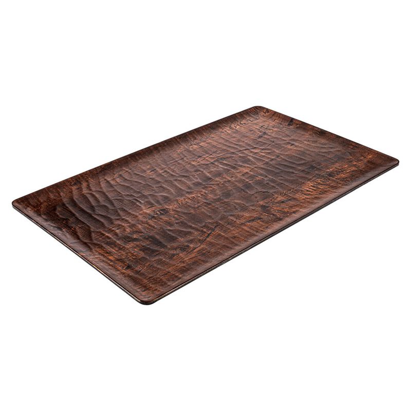 Turgla Composite 20.75" x 12.75" x h:0.5" Rectangular Brown Composite Platter