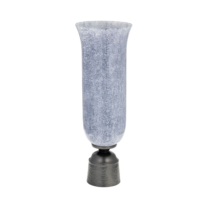 16" Glass Vase W/Metal Base image number 0