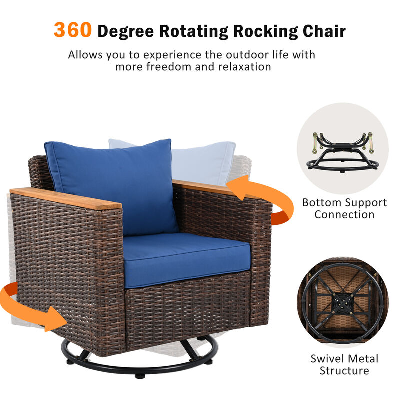 Merax Wicker Outdoor Patio Furniture Seating Set image number 7