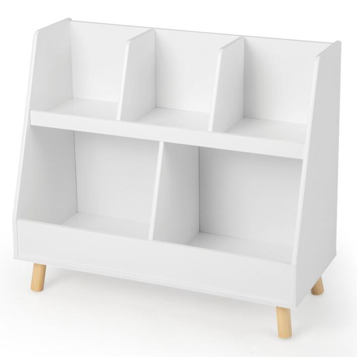 Hivvago 5-Cube Kids Bookshelf and Toy Organizer with Anti-Tipping Kits