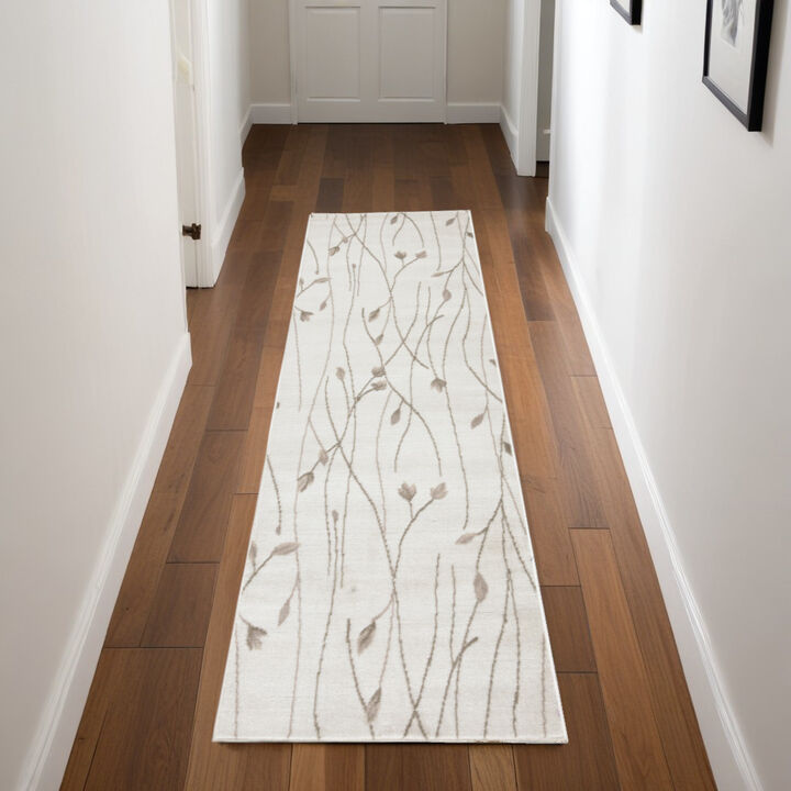 HomeRoots Floral Runner Rug