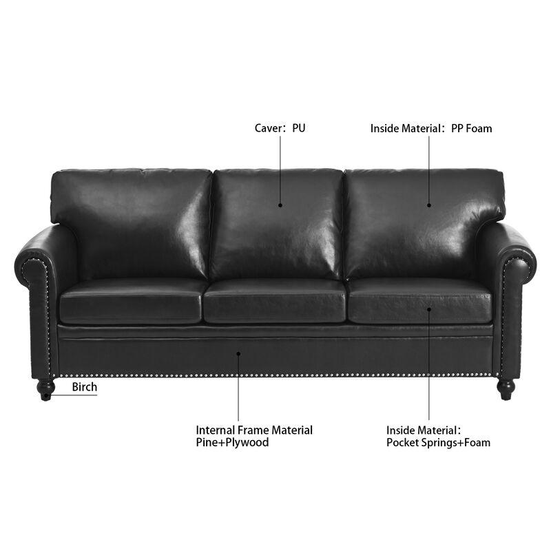 Hunrux 3 Seater Sofa image number 7