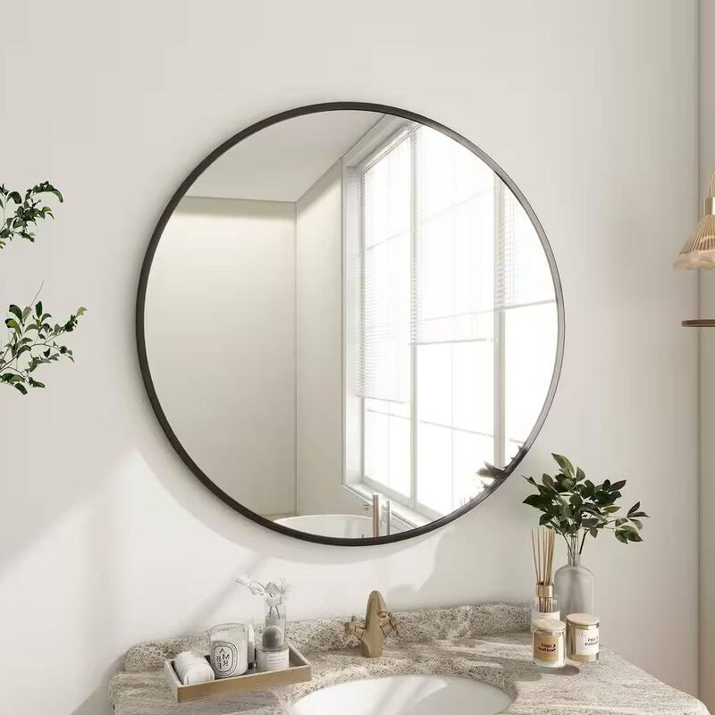 Circular Bathroom Mirror Wall Mounted Round Style for Modern Decor