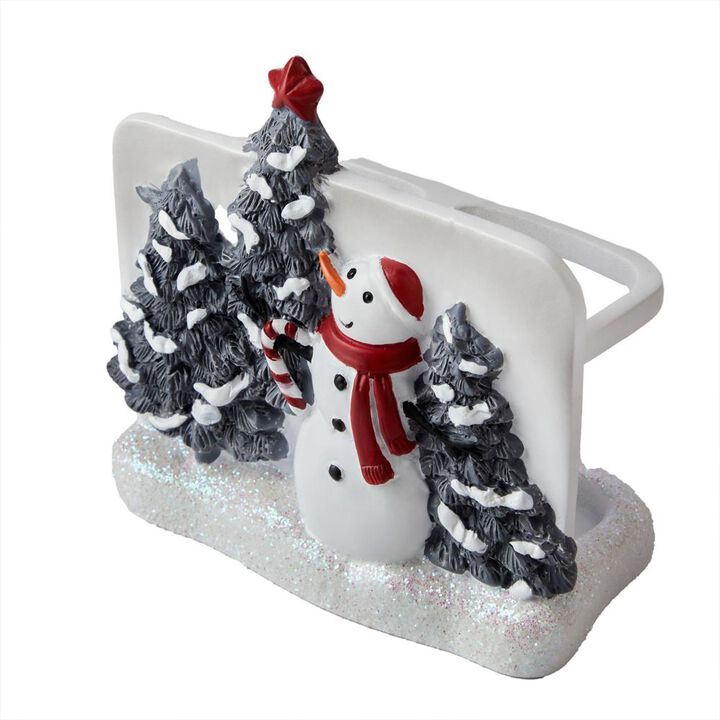 SKL Home By Saturday Knight Ltd Whistler Snowman Toothbrush Holder - 4.28X2.25X4.33", Dove Gray