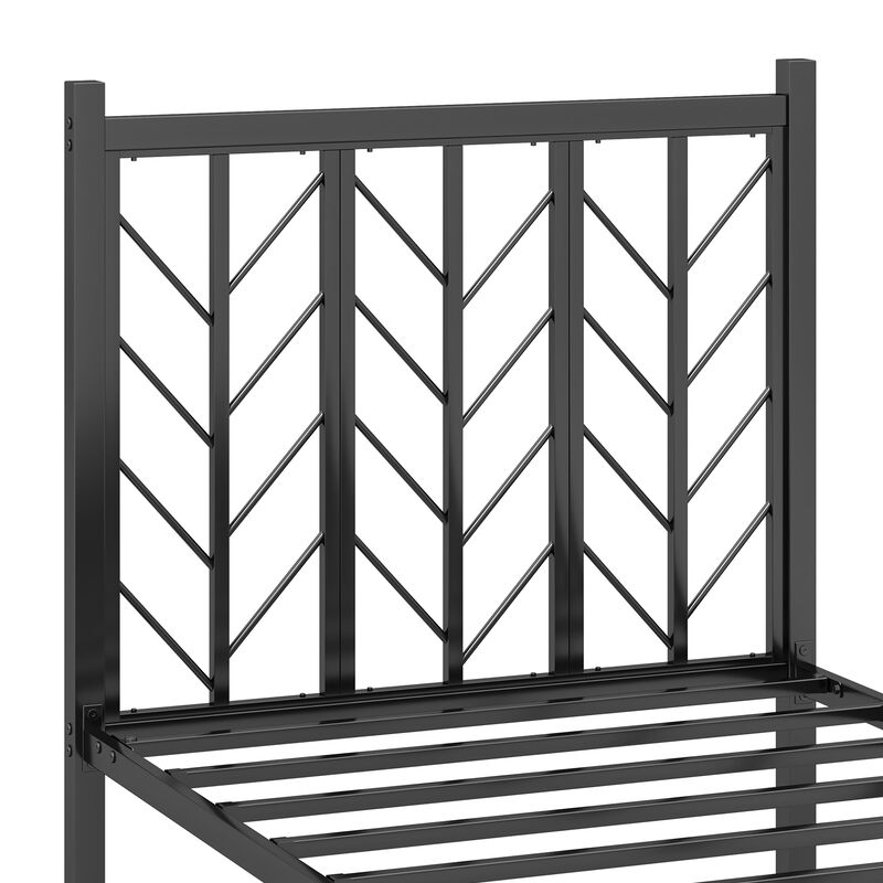 Metal Frame Platform Bed with Headboard, Sturdy and Stylish Design for Maximum Support and Comfort