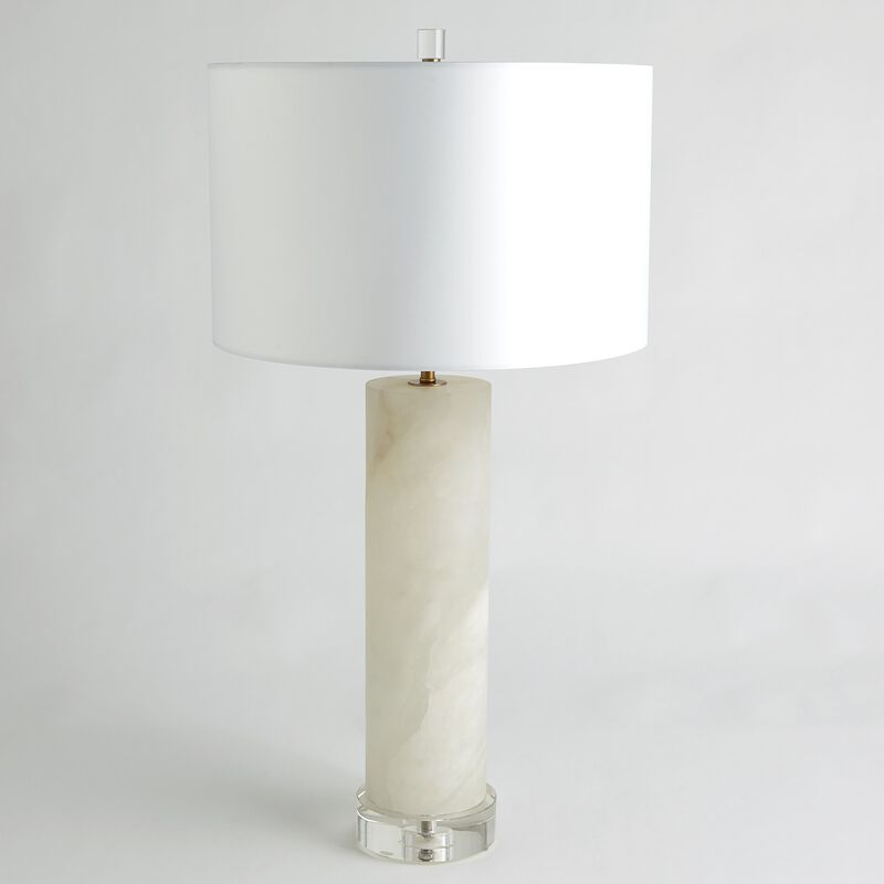 Alabaster Cylinder Table Lamp