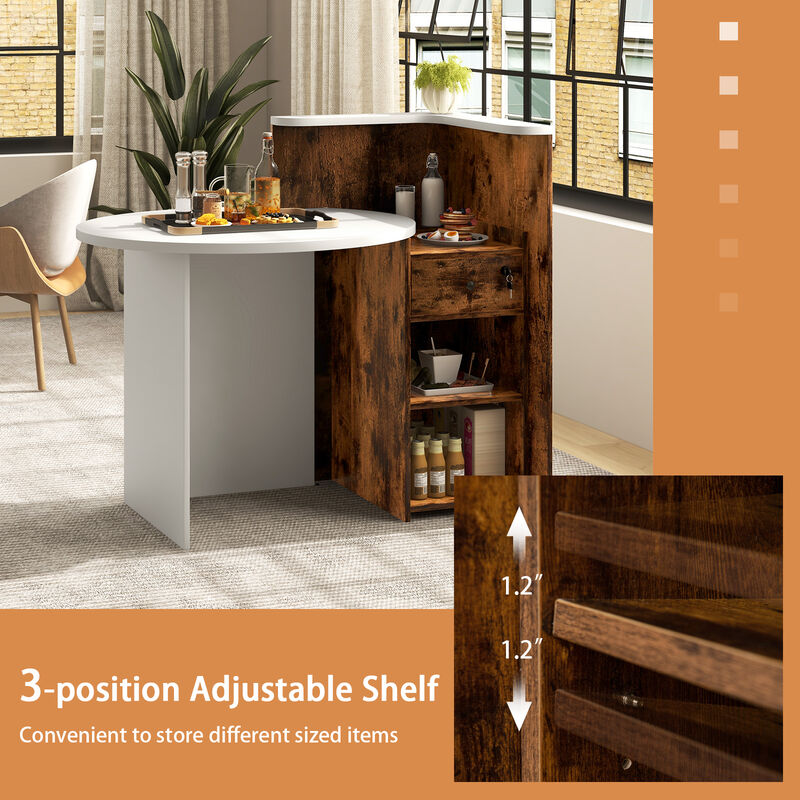 Front Reception Desk with Drawer and Open Shelf, Ideal for Office or Lobby Use