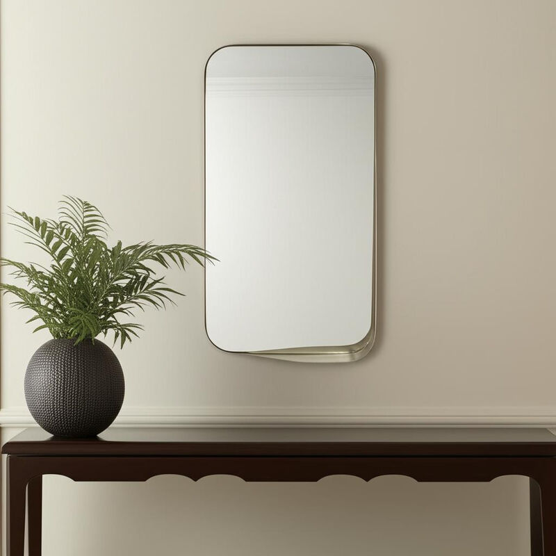 HomeRoots 28" Bronze Metal Accent Mirror image number 1