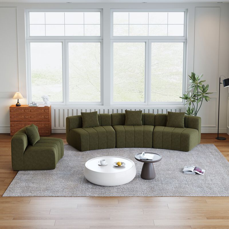 Figkos Morden Chenille curved sectional sofa image number 2