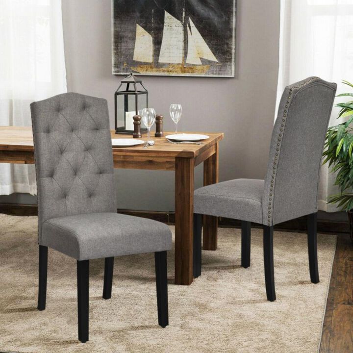 Hivvago Set of 2 Modern Tufted Dining Chairs with Padded Seat