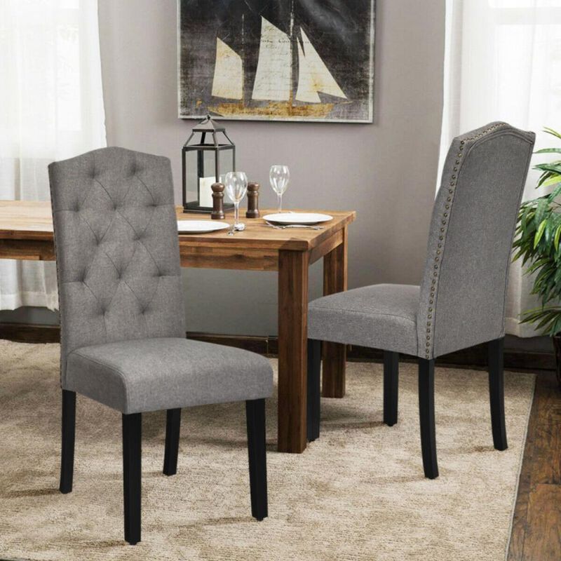 Hivvago Set of 2 Modern Tufted Dining Chairs with Padded Seat