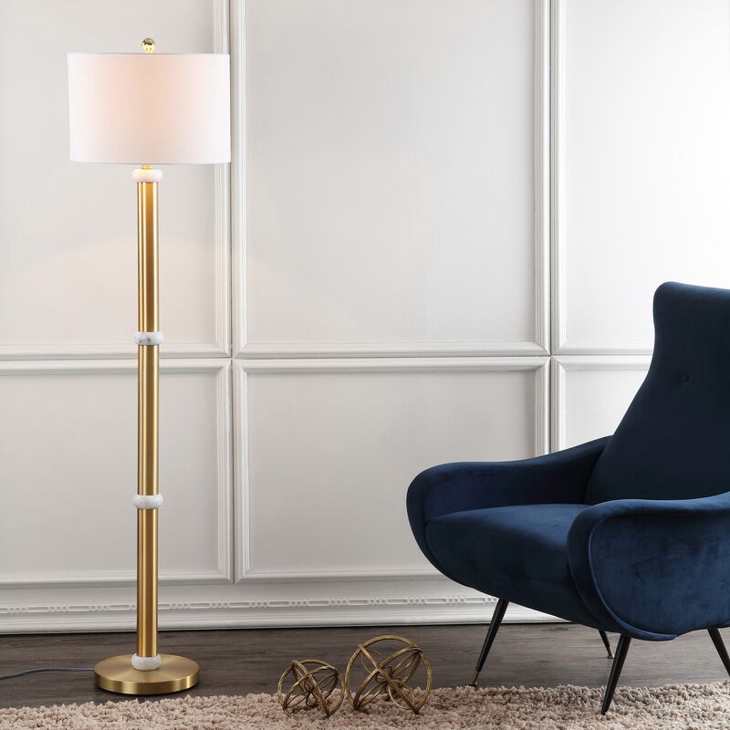 Gregory Metal/Marble LED Floor Lamp