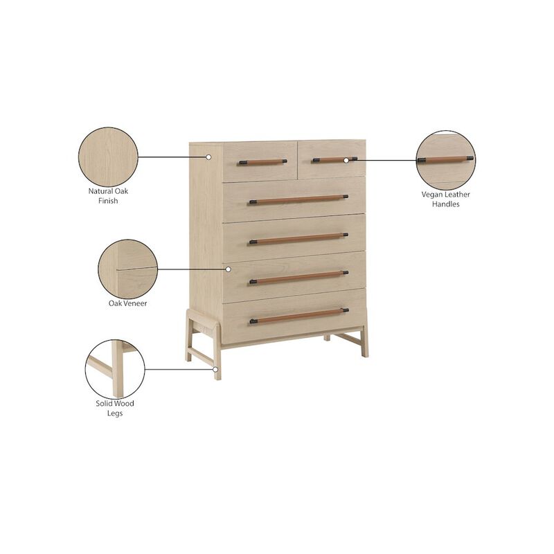 Meridian Furniture Kaya Natural Vegan Leather Chest