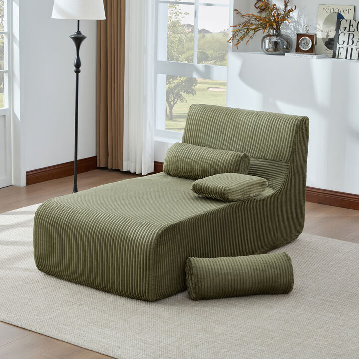 Merax Modular Corduroy Sofa with Compression Packaging & Ergonomic Curved Design
